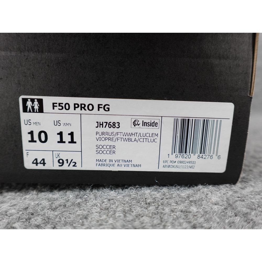 Adidas F50 Pro FG Soccer Cleats Mens 10 Purple Lucid Lemon New JH7683 Speed